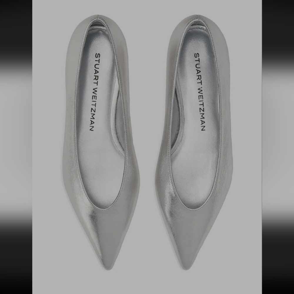 Stuart Weitzman Metallic Silver Heels